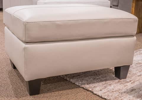 Signature Design by Ashley Contemporary Genoa Ottoman Leather Coconut