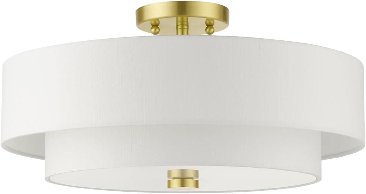 Livex Lighting Claremont 4 - Light Semi-Flush Mount in  Satin Brass