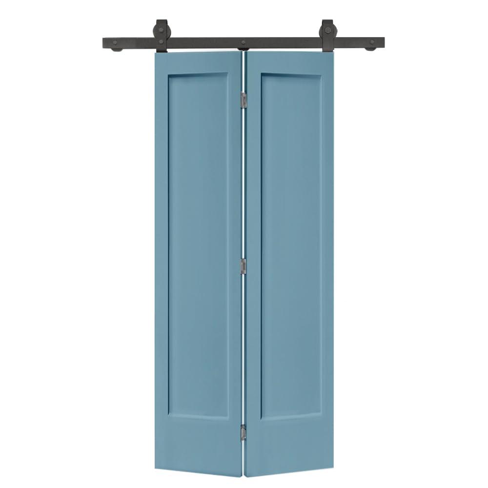 Calhome Paneled MDF Composite Bifold Barn Door with Installation Hardware Kit
