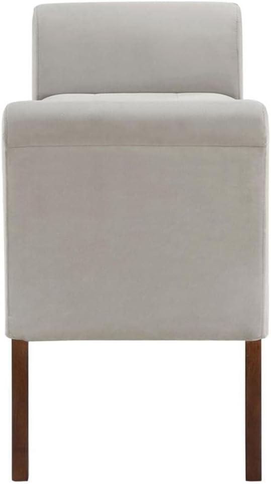 Coaster Farrah Velvet Upholstered Rolled Arms Storage Bench in Beige and Brown