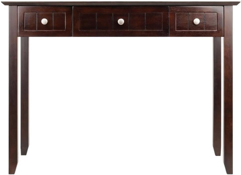 Burke Writing Desk Coffee Finish - Winsome: Mid-Century Modern, Wood Frame, No Storage