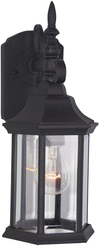 Black Cast Aluminum 14.25" Outdoor Wall Lantern with Clear Glass