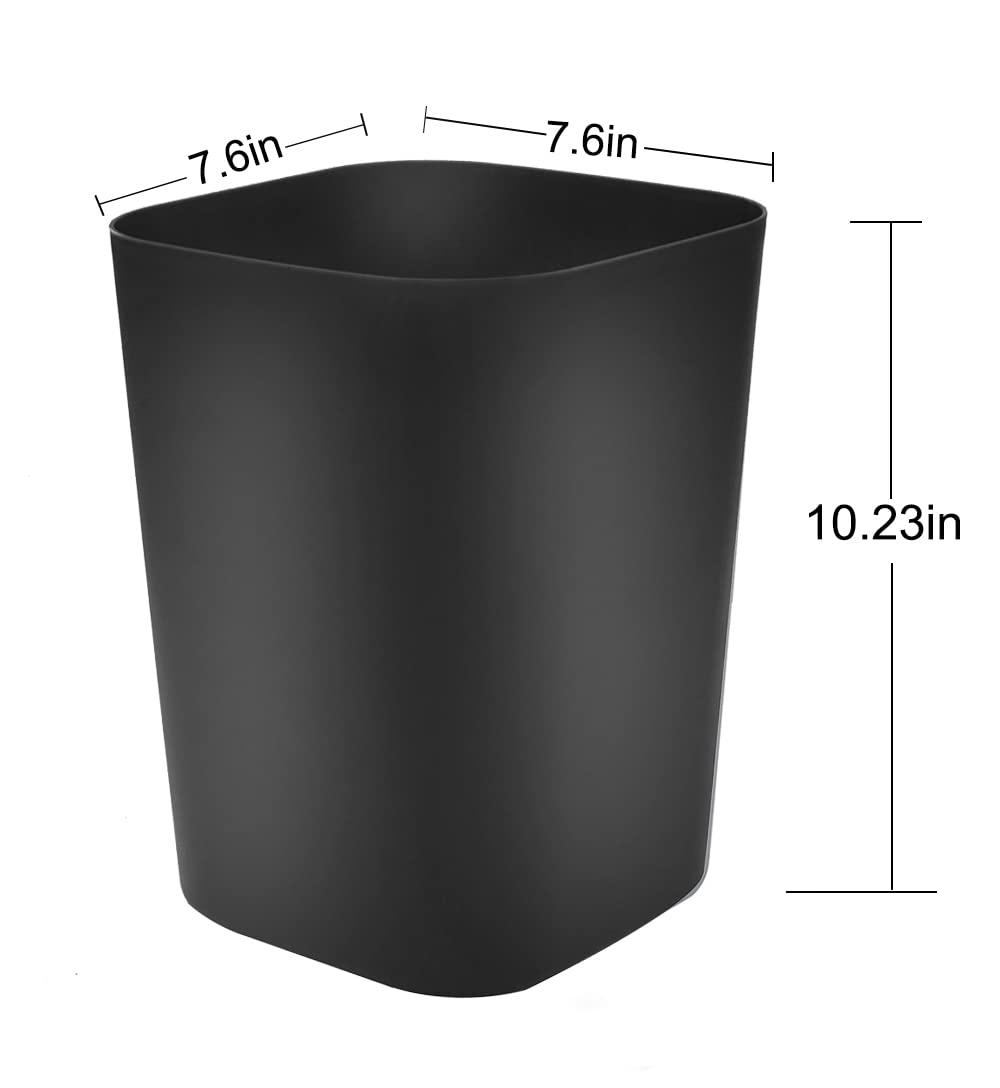 Black Square 2 Gallon Plastic Trash Can