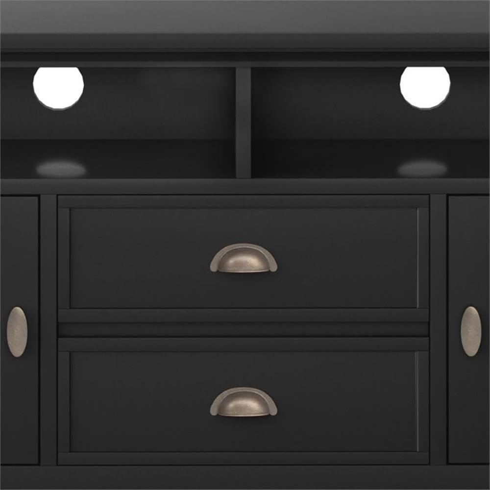 Simpli Home Redmond 72"W Solid Wood TV Stand for TVs up to 80" with Storage Cabinets