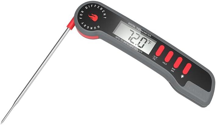 Nexgrill Meat Thermometer Digital, Instant Read Meat Thermometer with Backlight & Stainless Steel Probe, Food Thermometer for Kitchen Cooking, Outdoor Grilling, BBQ – 660-0004B
