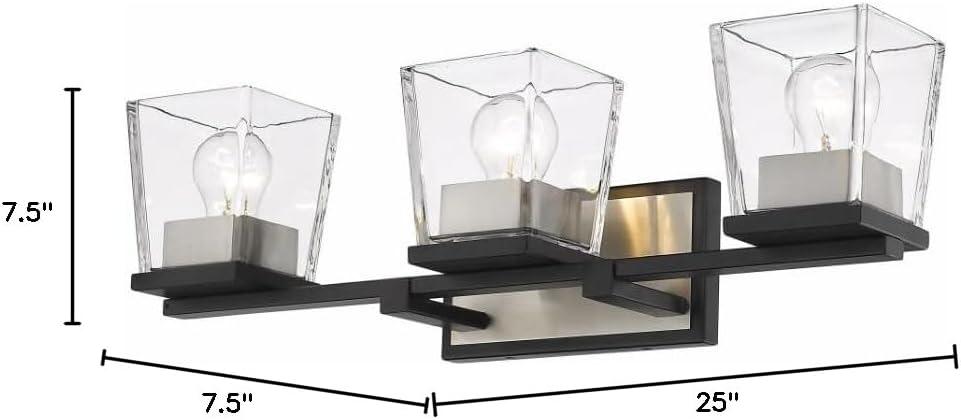 Z-Lite Bleeker Street 3 - Light Vanity in  Matte Black/Brushed Nickel