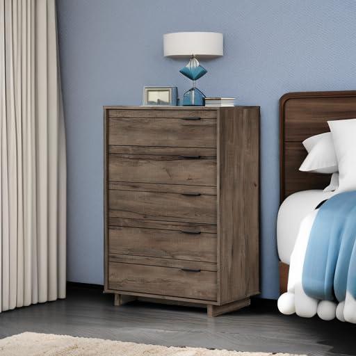 South Shore Fynn Contemporary 5-Drawers Kids Dresser Fall Oak (Particle Board)