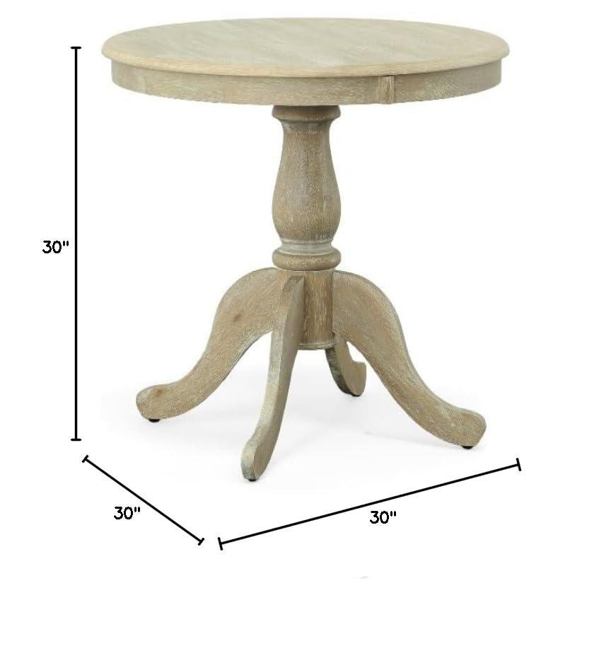 Carolina Living 30" Salem Round Pedestal Dining Table Natural Driftwood