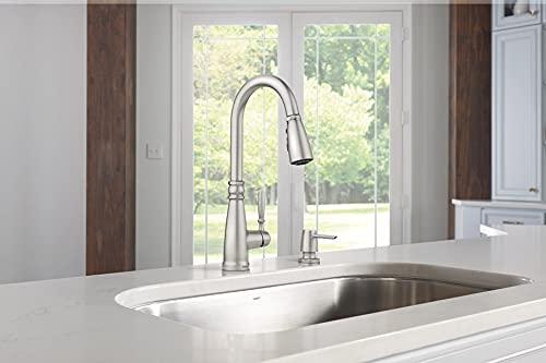 MOEN Boman Single Handle Pull-Down Sprayer Kitchen Faucet with Reflex and PowerBoost in Spot Resist Stainless