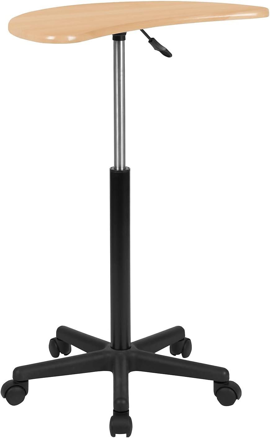 Flash Furniture Maple Sit to Stand Mobile Laptop Computer Desk