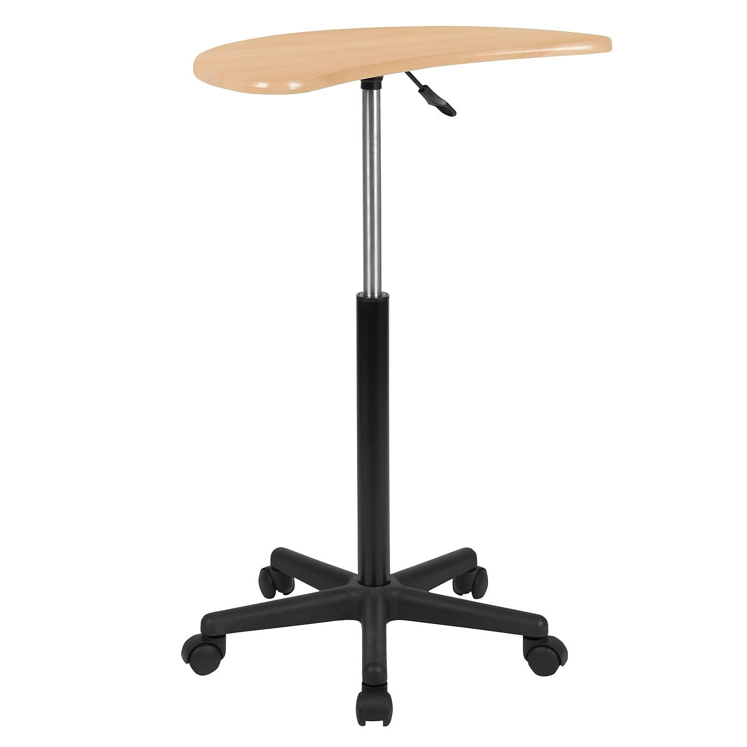 Flash Furniture Maple Sit to Stand Mobile Laptop Computer Desk