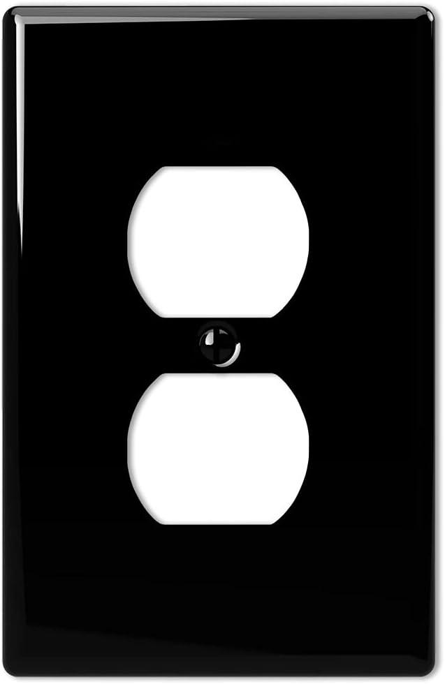 Amerelle 3000DBK Metro Wallplate, 1 Duplex, Ceramic, Black, 1-Pack