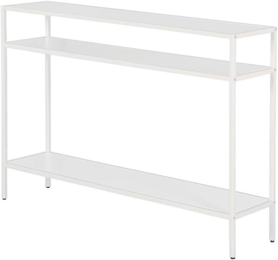 42 Inches Matte White Metal Console Table - Henn&Hart