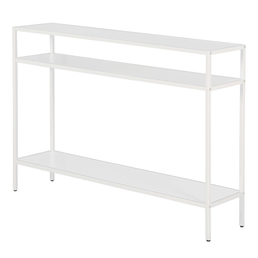 42 Inches Matte White Metal Console Table - Henn&Hart