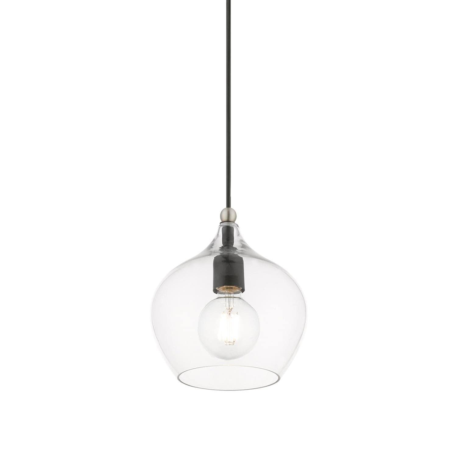 Livex Lighting Aldrich 1 - Light Pendant in  Black/Brushed Nickel