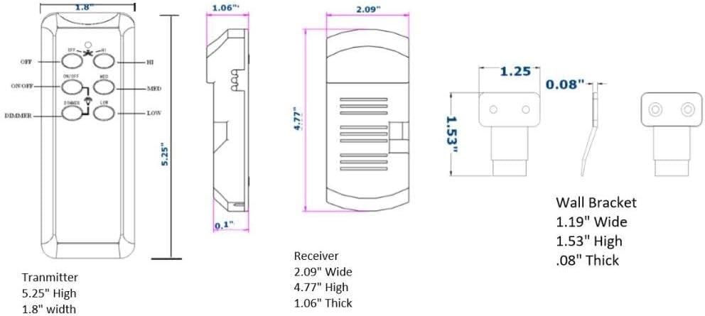 Design House 154286 Ceiling Fan Remote, Four Functions