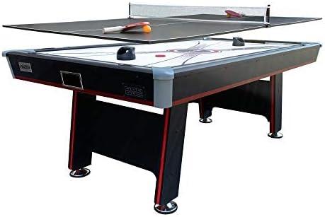 PUCK Atlas 7-Foot Table Multi Game Tennis Air Hockey Table (Black)