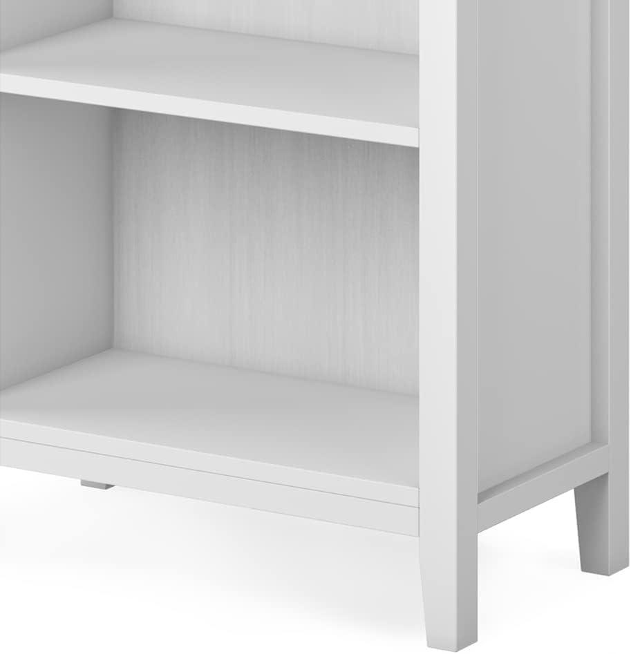 Simpli Home Artisan SOLID WOOD 72 inch x 26 inch Contemporary 5 Shelf Bookcase in White