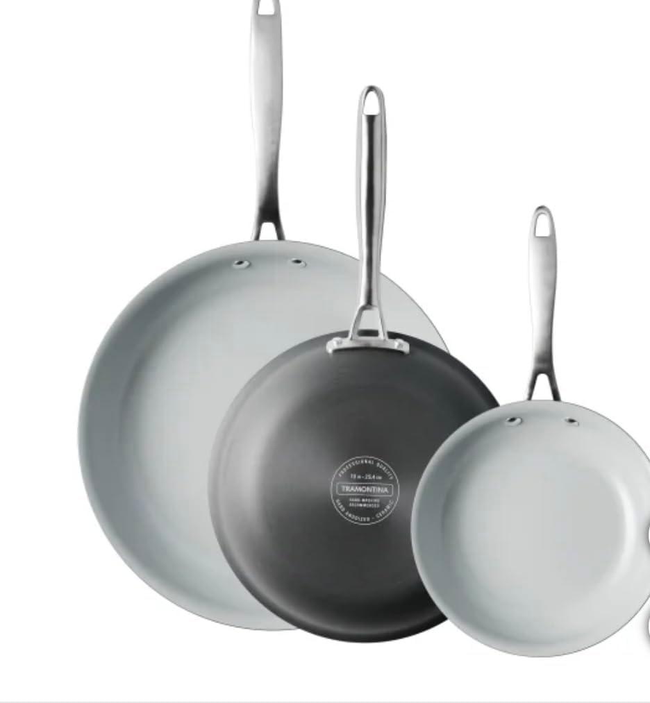 Tramontina 3-Piece Hard Anodized Aluminum Ceramic Nonstick Fry Pan Set