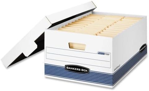 Bankers Box 00702 15.88 in. x 25.38 in. x 10.25 in. STOR/FILE Medium-Duty Storage Boxes - Legal, White/Blue (12/Carton)