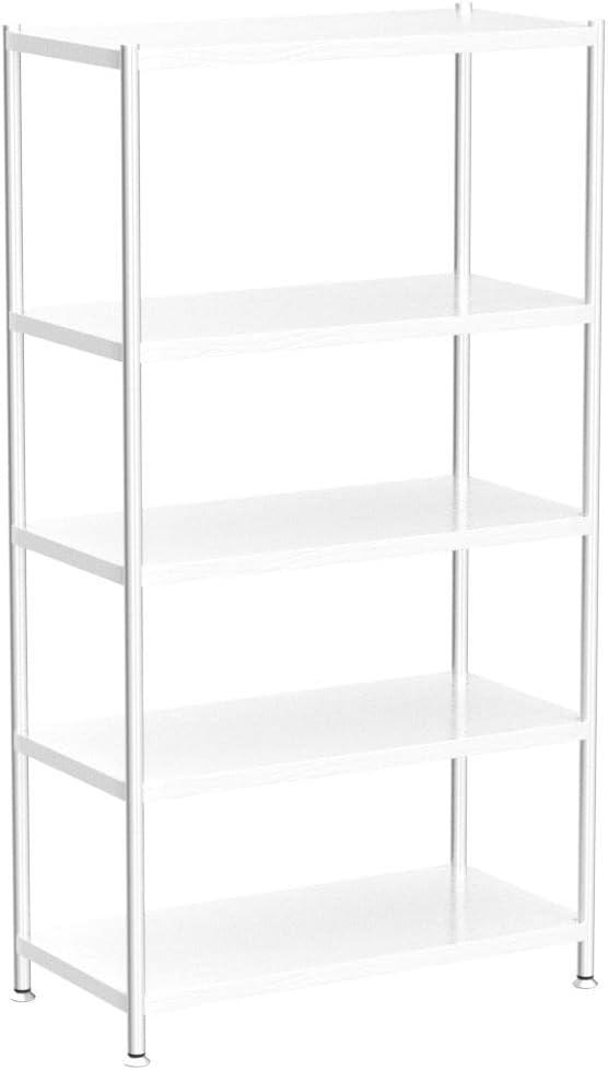 susunnus Stainless Steel Shelves 23.6in-5 Tier, Stainless Steel Shelf Organizer, Kitchen Storage Shelves,Artistic Texture, Pragmatic & Sturdy & Waterproof