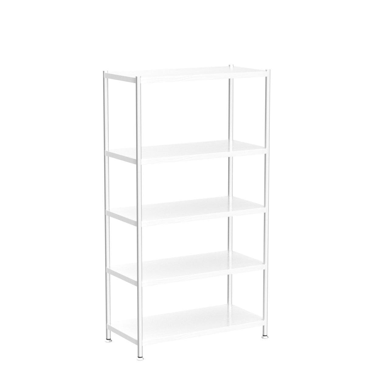 susunnus Stainless Steel Shelves 23.6in-5 Tier, Stainless Steel Shelf Organizer, Kitchen Storage Shelves,Artistic Texture, Pragmatic & Sturdy & Waterproof
