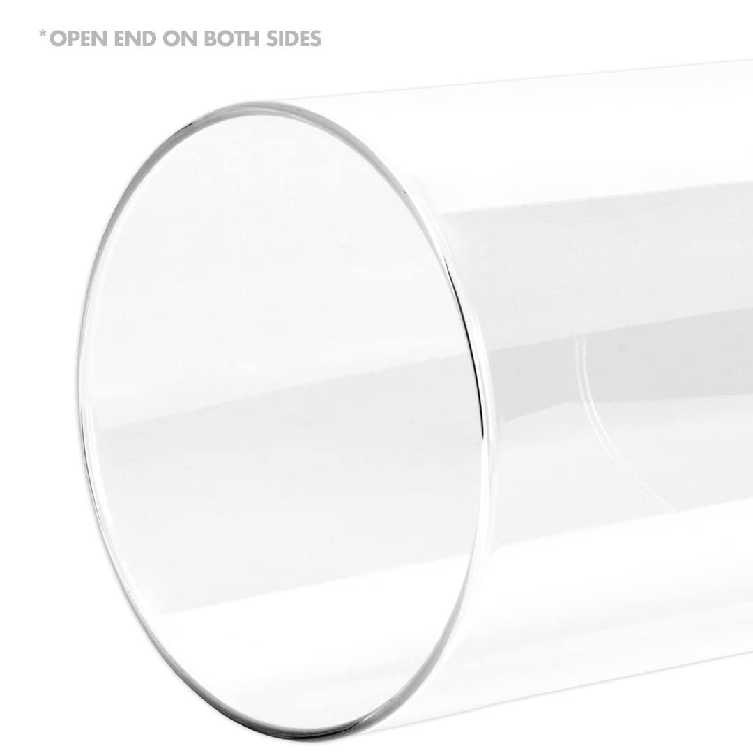Koyal Wholesale 4" x 8" Glass Hurricane Candle Holder Shades - Chimney Glass Tube Covers for Taper & Pillar Candles, 6pk