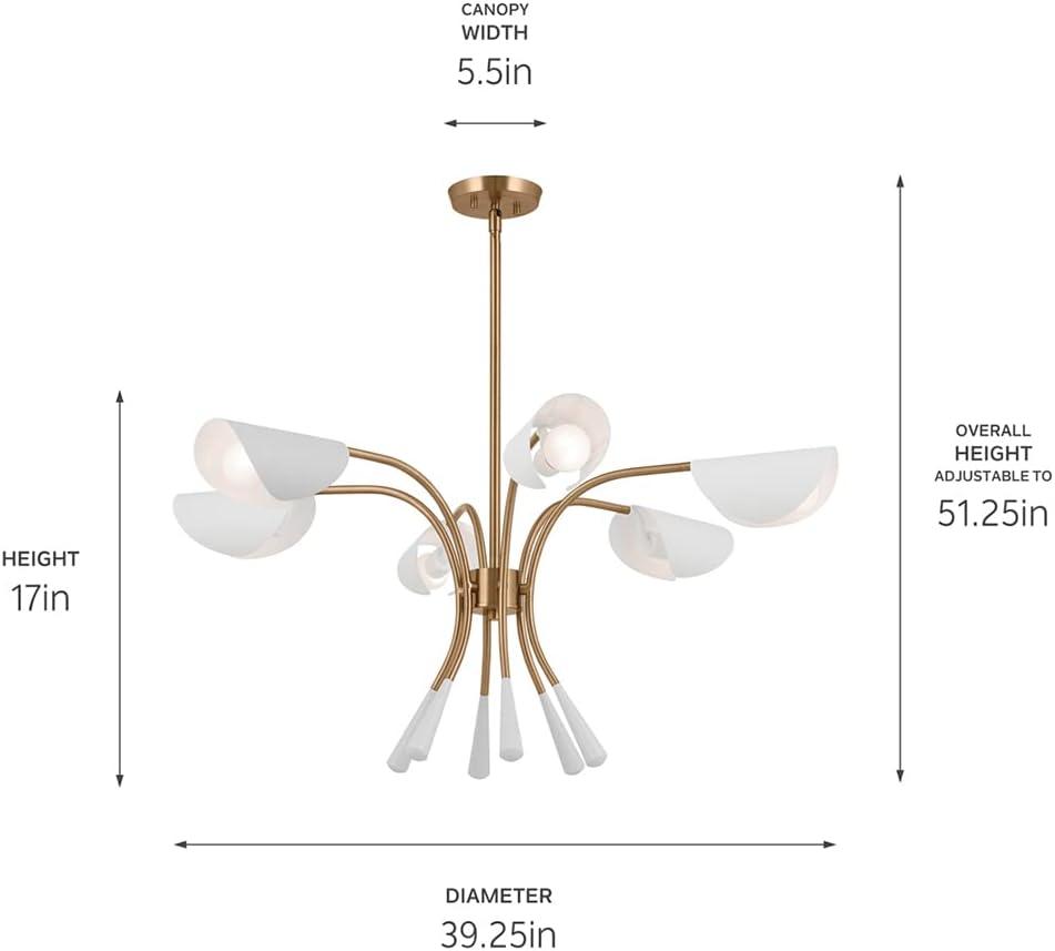 Kichler Lighting Arcus 6 - Light Chandelier in  Champagne Bronze/White