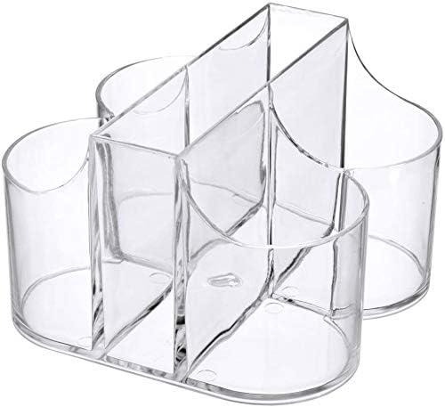 Lillian Tablesettings Cutlery Caddy Organizer 5 Compartment - Silverware Organizer & Napkin Holder - Clear