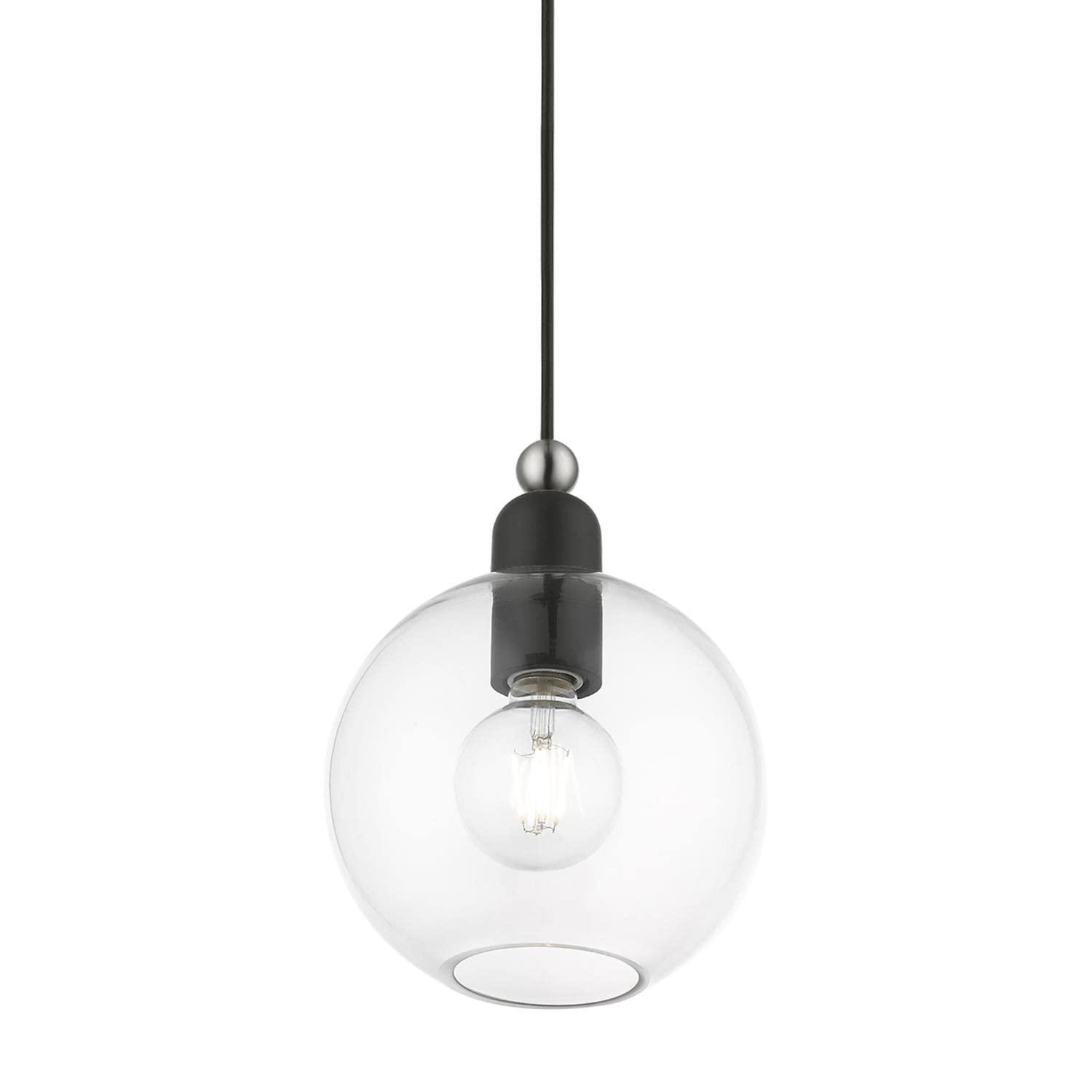 Livex Lighting Downtown 1 - Light Pendant in  Black/Brushed Nickel