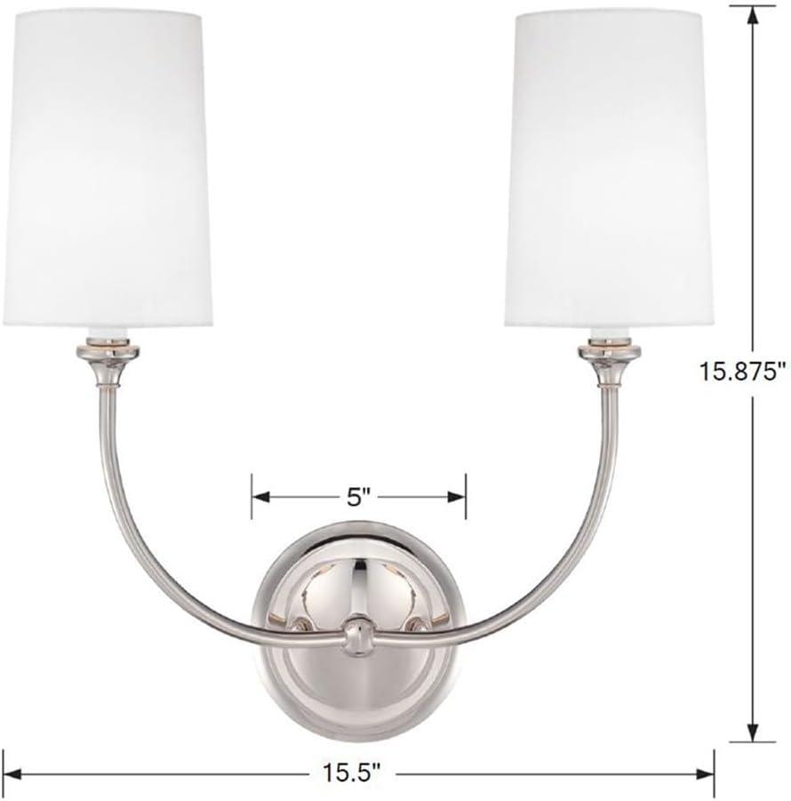 2242-PN-Crystorama Lighting-Sylvan - 2 Light Wall Sconce-Polished Nickel Finish