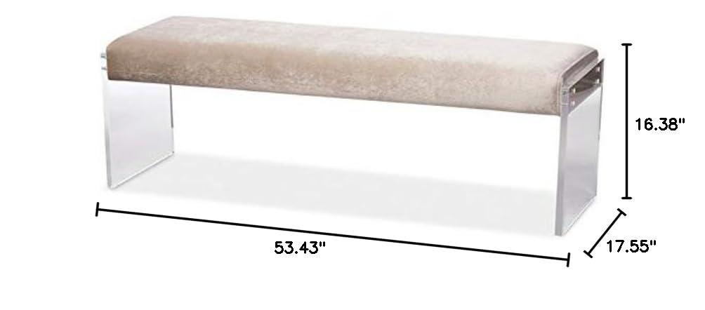 Polyester Blend Upholstered Bench