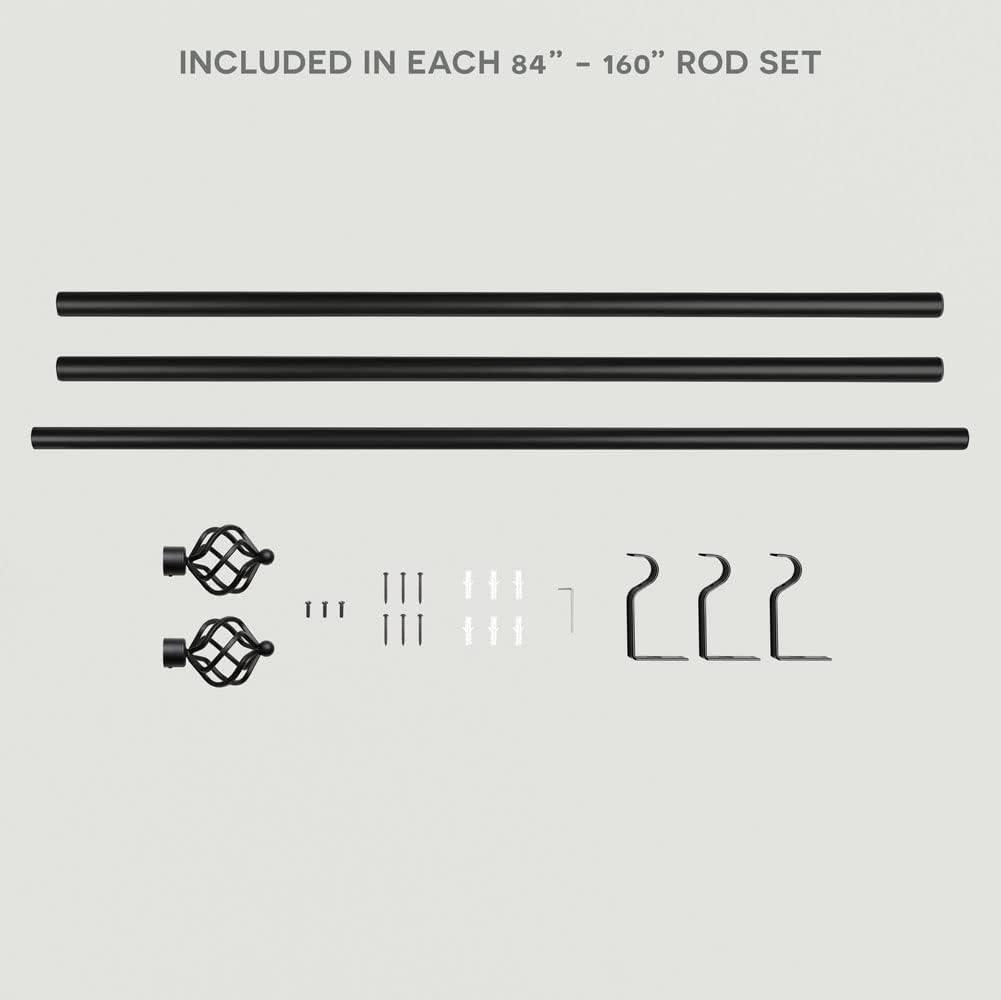 Exclusive Home Exclusive Home Torch Curtain Rod and Coordinating Finial Set, Adjustable