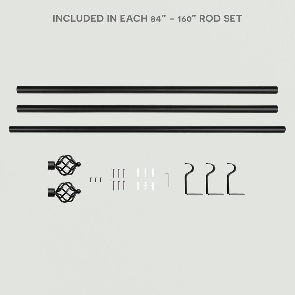 Exclusive Home Exclusive Home Torch Curtain Rod and Coordinating Finial Set, Adjustable