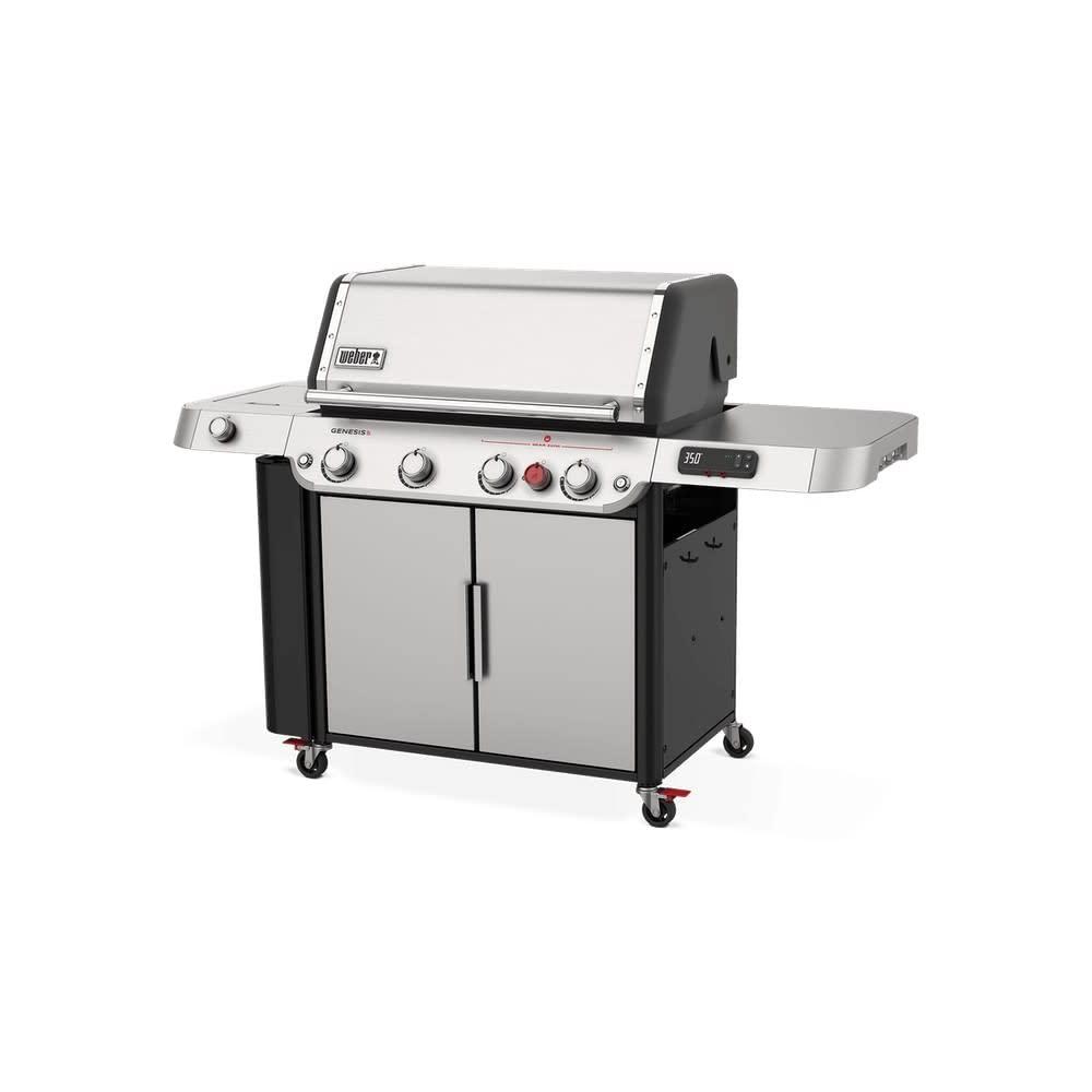 Weber Genesis SPX-435 4-Burner Propane Smart Gas Grill in Stainless Steel with Side Burner