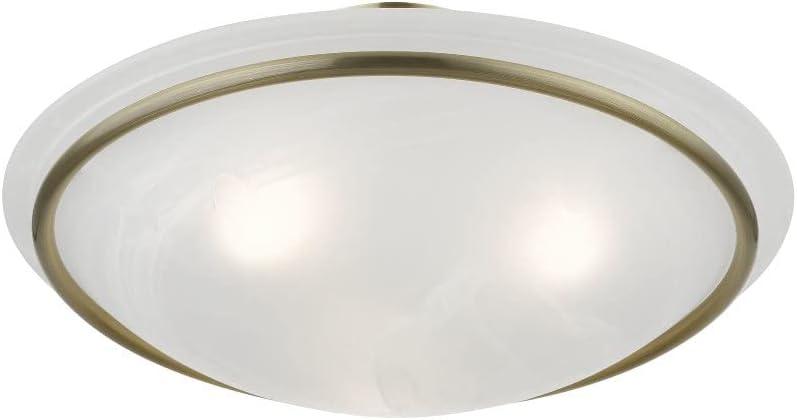 Livex Lighting Newburgh 3 - Light Semi-Flush Mount in Antique Brass