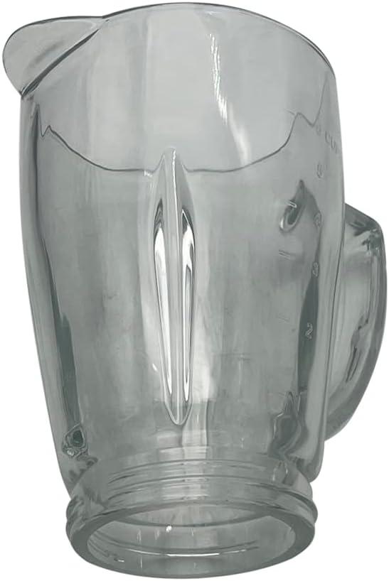 6-Cup Clear Glass Blender Jar with Black Lid