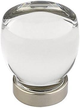 Juneau 1-1/8" Clear Glass Cabinet Knob with Brass Base