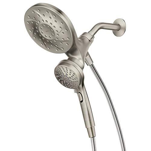 Moen Magnetix Engage 6.0 -Spray Spot Resist Brushed Nickel 6.75-in Round Handheld High Pressure Rain Shower Head 2.5 GPM