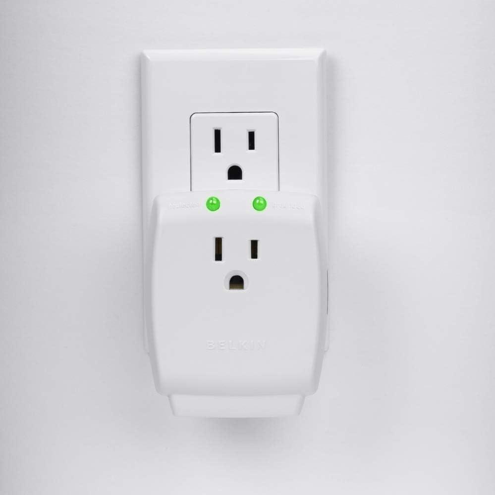 Belkin 1-Outlet SurgeCube Portable Wall Tap with Ground & Protected Light Indicators - For Home, Office, Travel