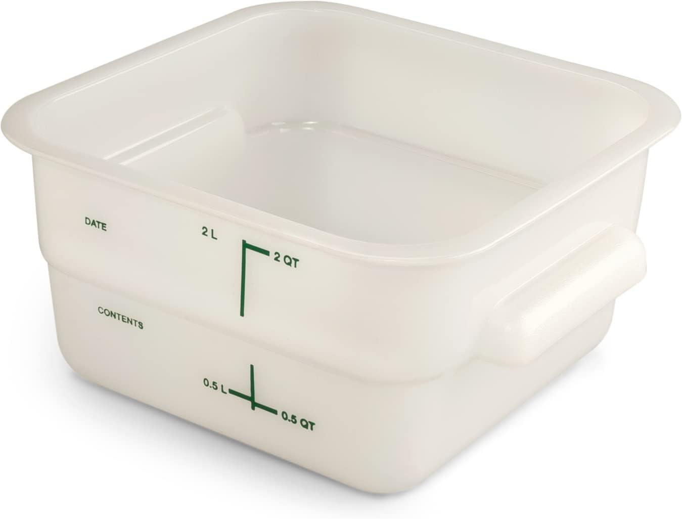 White Plastic 2-Quart Square Food Storage Container