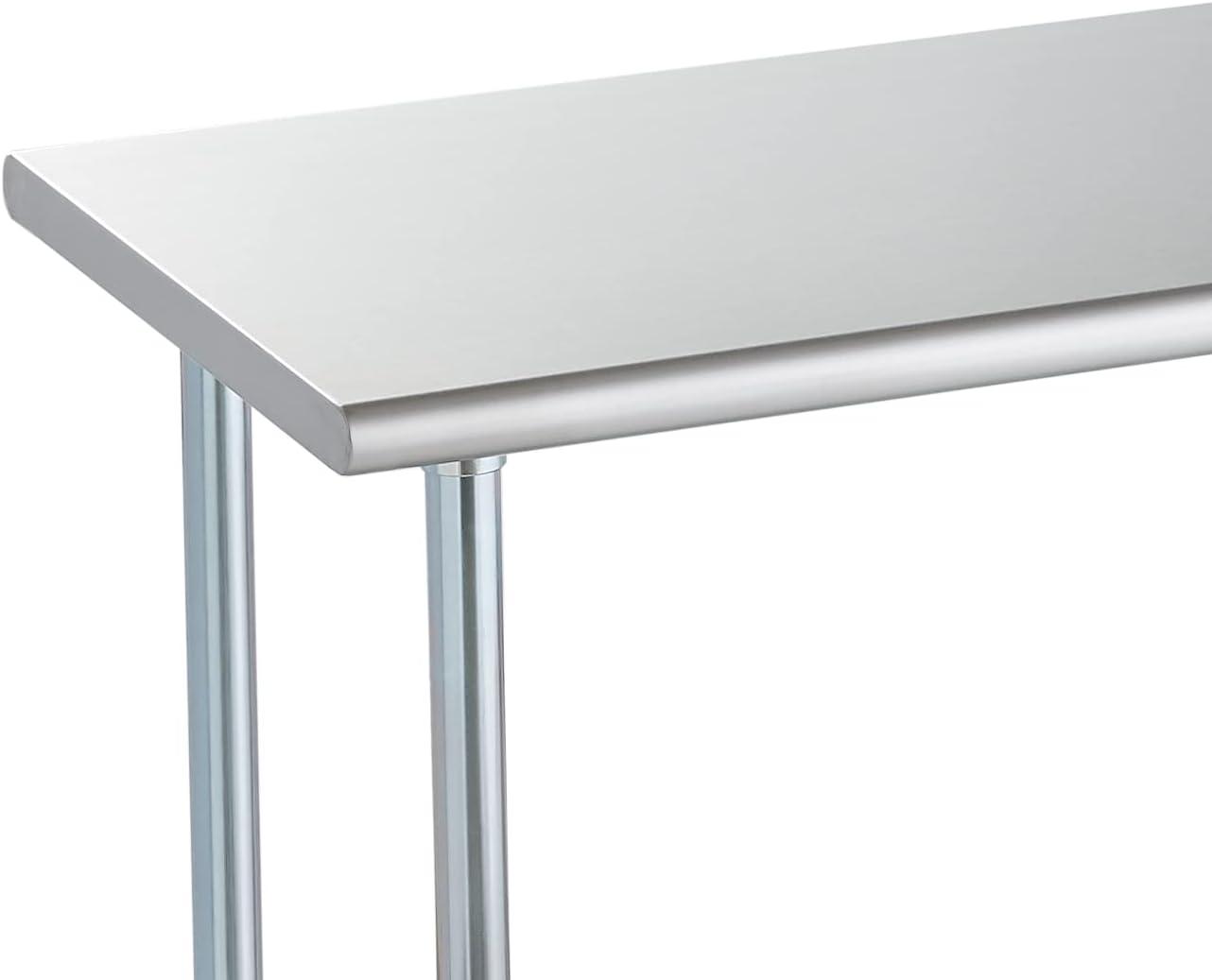 Rockpoint 72" Stainless Steel Prep Table with Adjustable Shelf