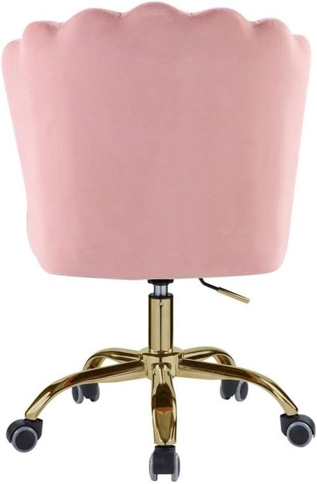 ACME Moyle Office Chair in Rose Quartz and Gold