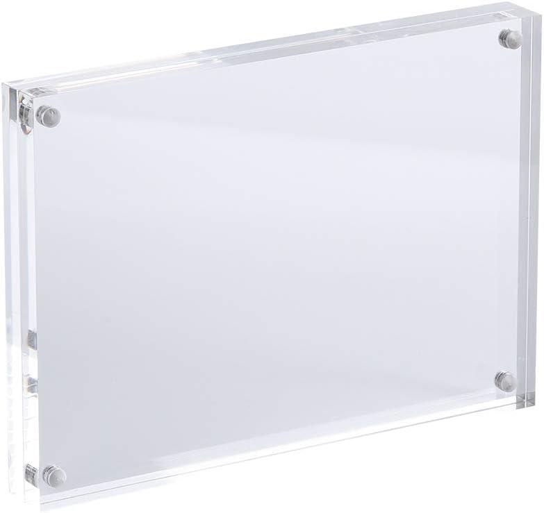 Clear Acrylic Magnetic 5x7 Tabletop Photo Frames Set