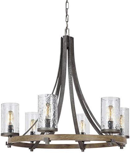 Steffens Iron & Textured Glass Chandelier (24"-48")