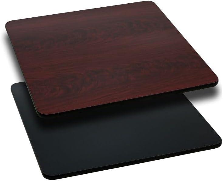 Flash Furniture Glenbrook 24'' Square Table Top with Black or Mahogany Reversible Laminate Top