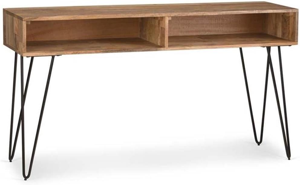 Hunter SOLID MANGO WOOD and Metal 55 inch Wide Industrial Console Sofa Table in Natural