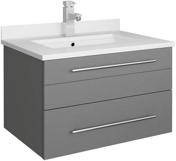 Lucera 24" Wall Mount Modern Single Sink Bathroom Vanity with Top and Undermount Sink
