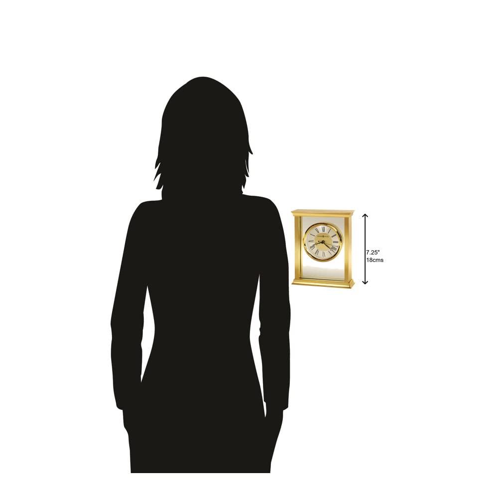 Howard Miller® Monticello Modern & Contemporary Roman Numeral Crystal Quartz Movement / Crystal Tabletop Clock in Polished Brass