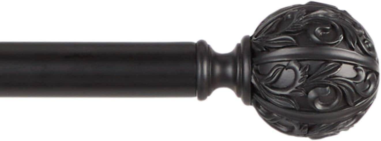 Exclusive Home Vulcan 1" Window Curtain Rod and Finial Set, Adjustable